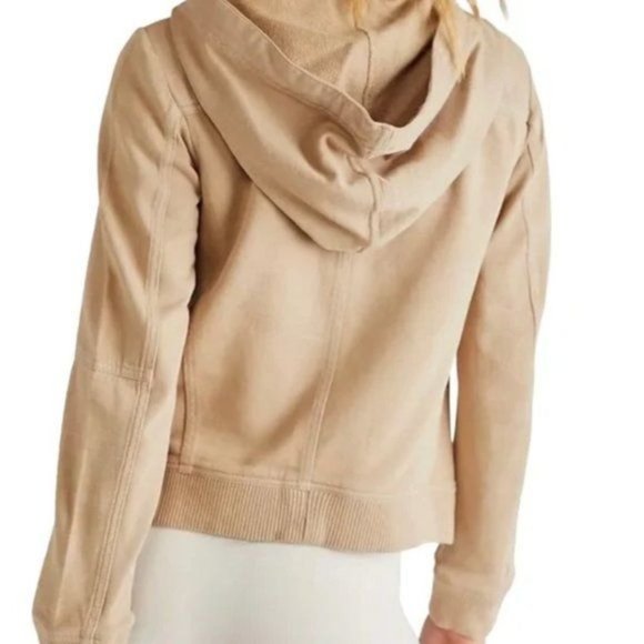 Free People Carmen Moto Top/Jacket in Calm Sand Size Small NWOT - Picture 5 of 15